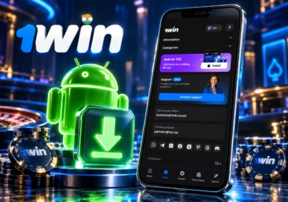 App for Android download process with APK file icons and Android mascot